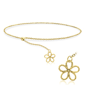 Gold Plated Flower Silver Bracelet BRS-446-GP